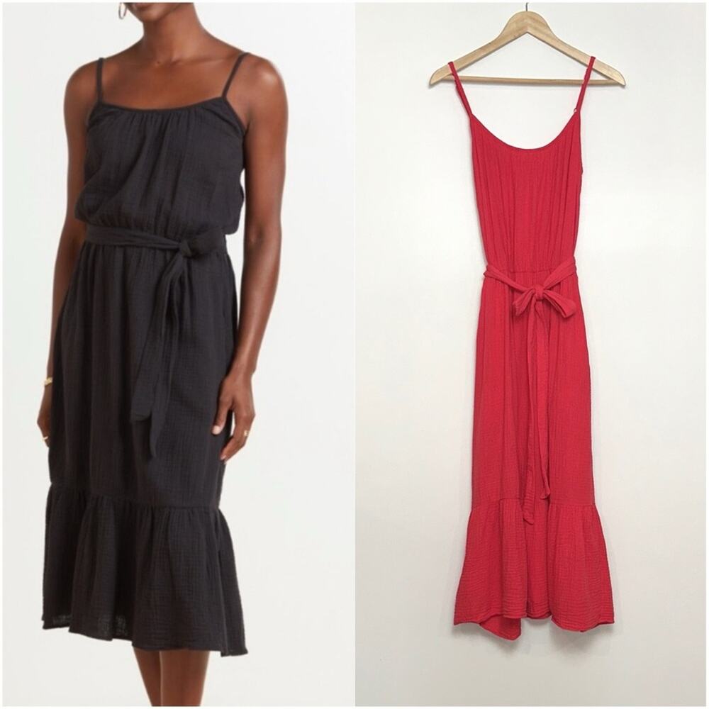 EVEREVE Gigi Gauze Tie Dress in Watermelon